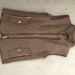 Faux suede jacket vest